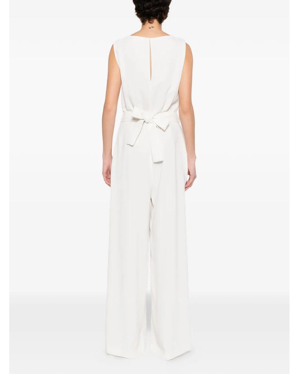 P.A.R.O.S.H. White Flower-Embellishment Jumpsuit
