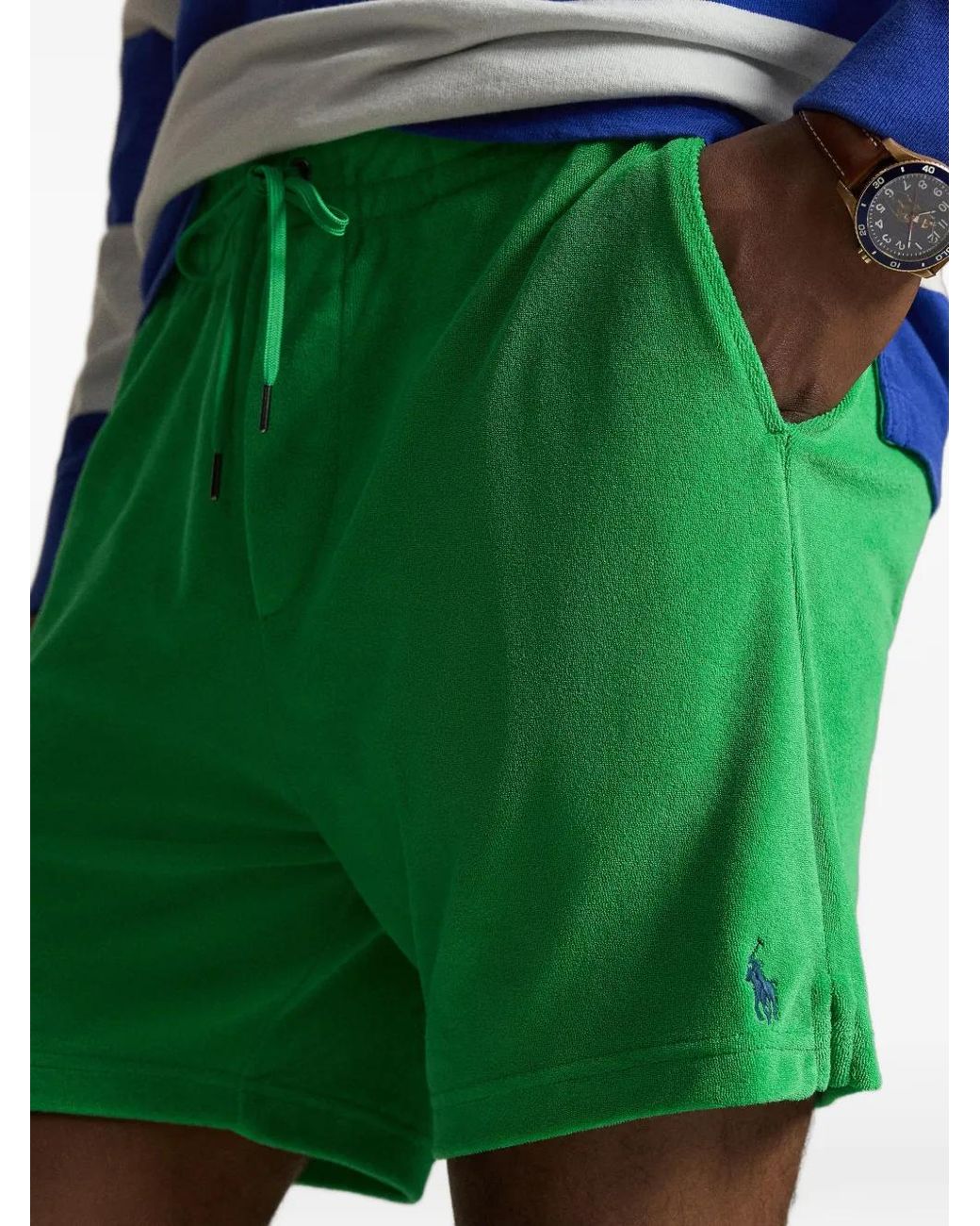 Polo Ralph Lauren Green Logo-Embroidered Shorts for men
