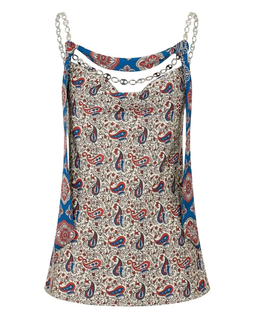 Rabanne Multicolor Paisley-Print Top