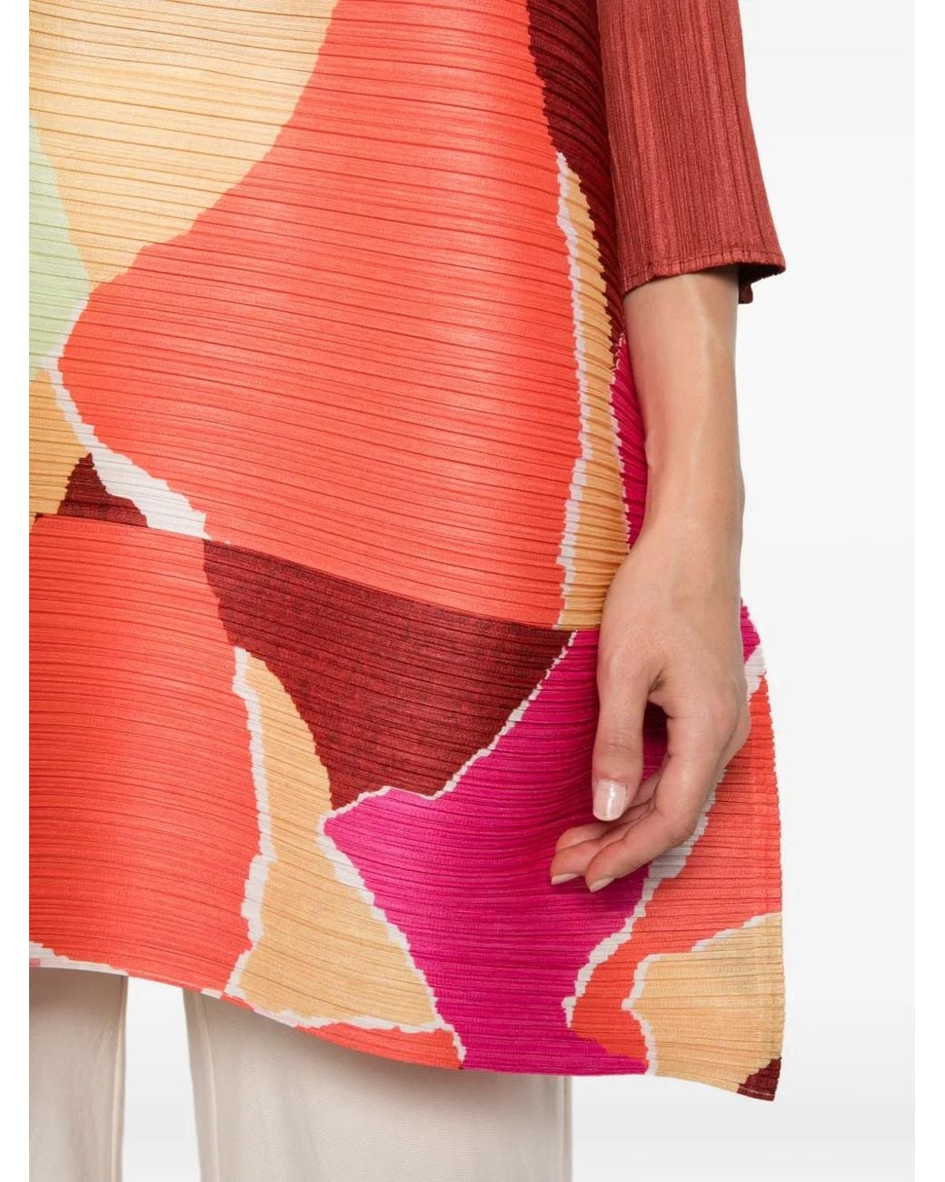 Pleats Please Issey Miyake Red Dresses