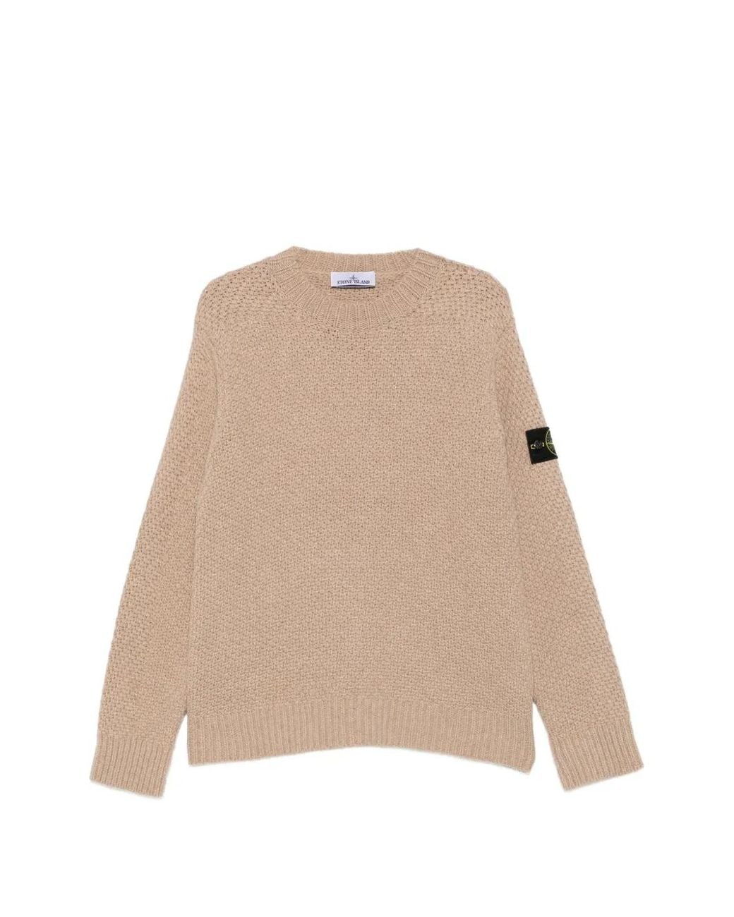 Stone Island Natural Compass Patch Waffle-Knit Sweater for men