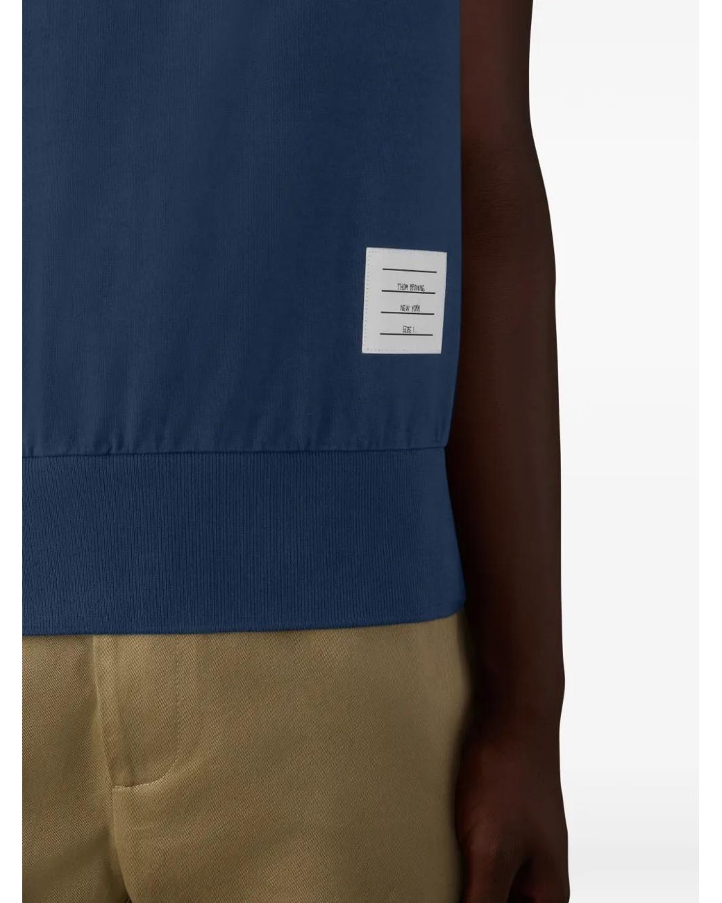 Thom Browne Blue 4-Bar Cotton Jersey T-Shirt for men