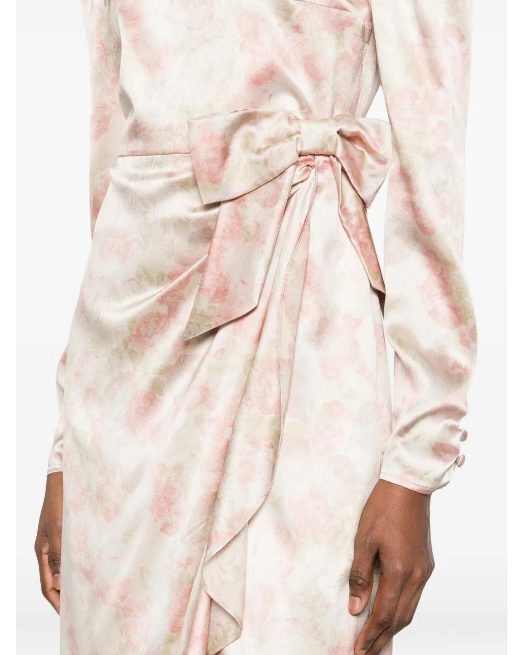 Alessandra Rich Pink Silk Midi Dress