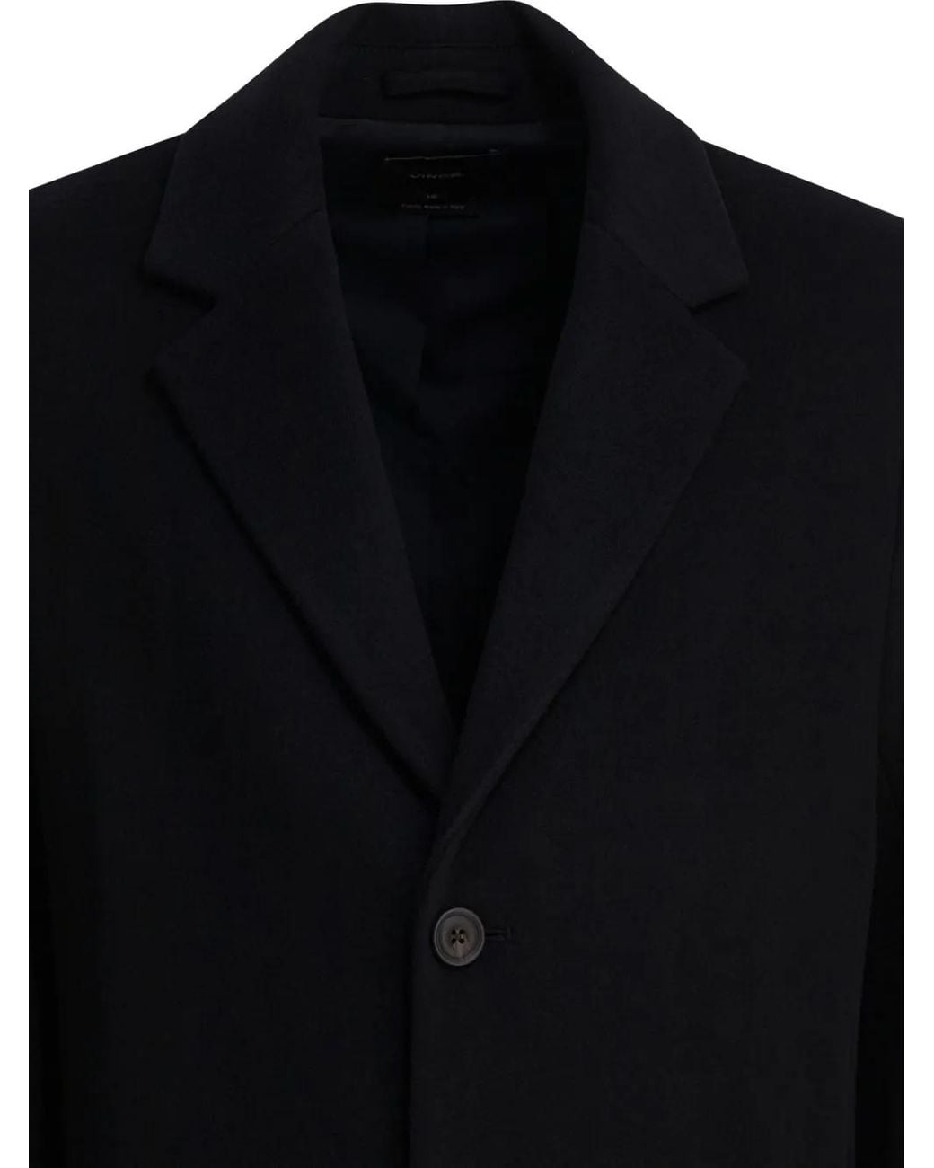 Vince Black Single-Breasted Coat for men