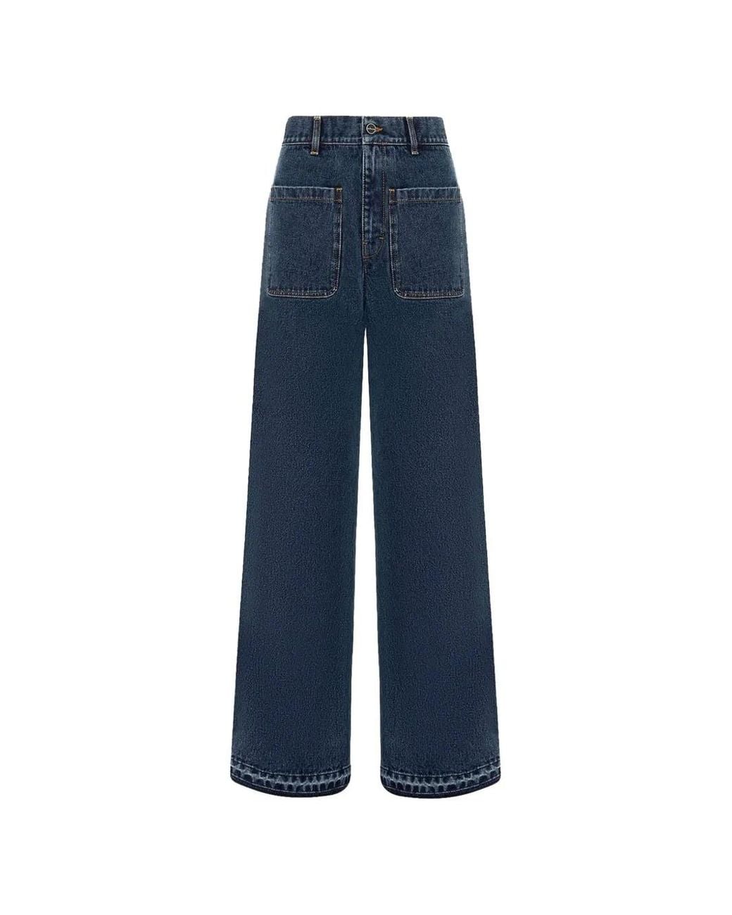 Kiton Blue Logo-Embroidered Patch-Pocket Jeans