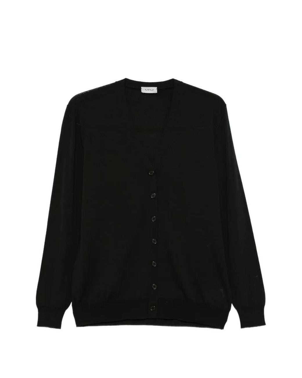 Mrz Black V-Neck Button-Up Cardigan