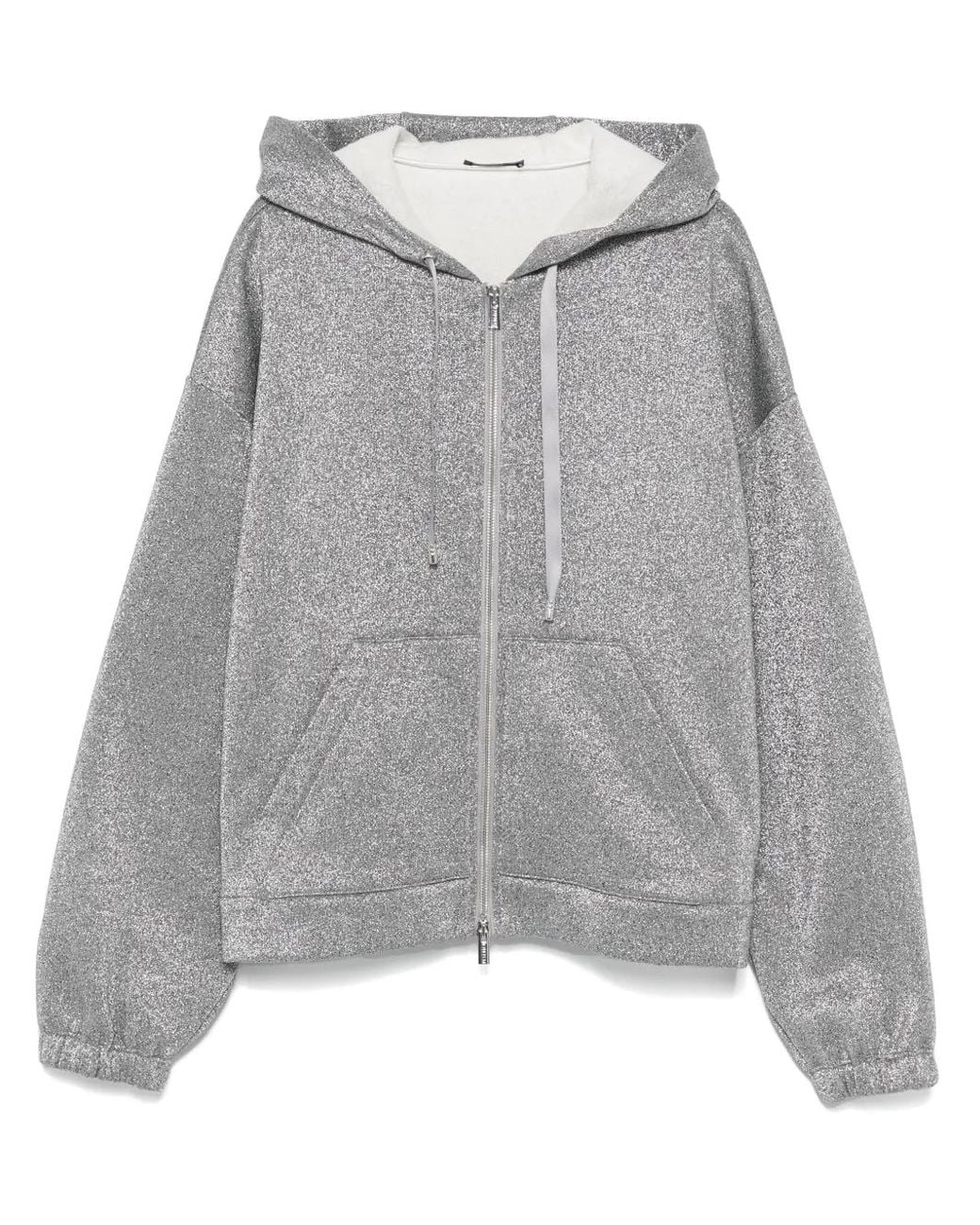 Peserico Gray Metallic-Effect Hoodie