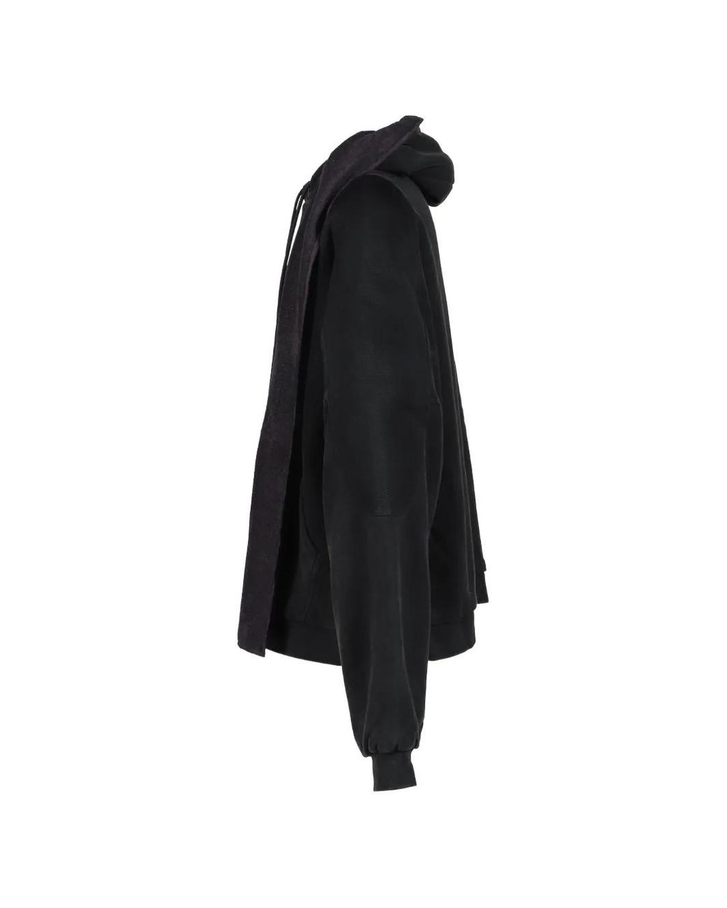 ARNODEFRANCE Black Towel-Detail Hoodie for men