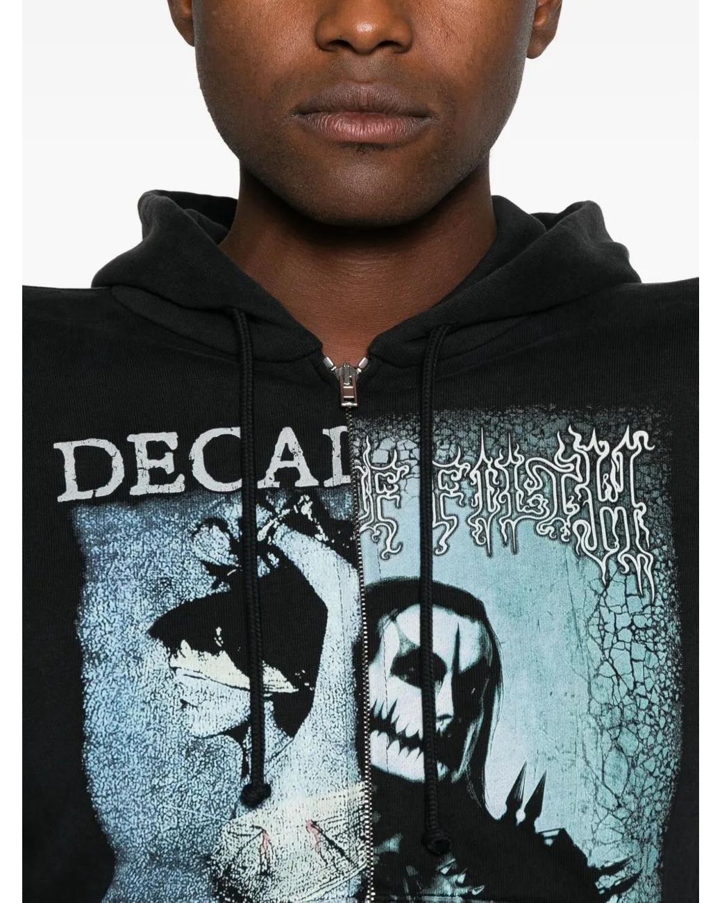 Vetements Black " Cof Cut Up Extreme Shoulder Fitted Zip Up Hoodie" Das ist das erste Mal, dass ich das jemals gesehen habe.