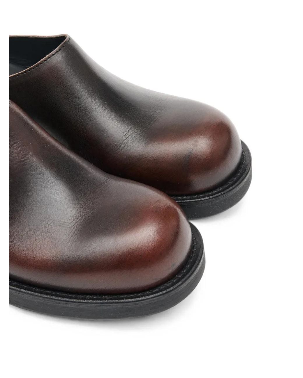 MM6 by Maison Margiela Brown Brushed Leather Biker Mules