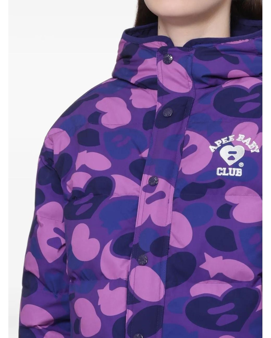 AAPE BY A BATHING AP Purple Camouflage-Print Padded Jacket