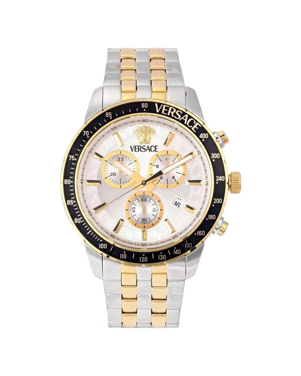 Versace Metallic Greca Chrono 44Mm Watch for men