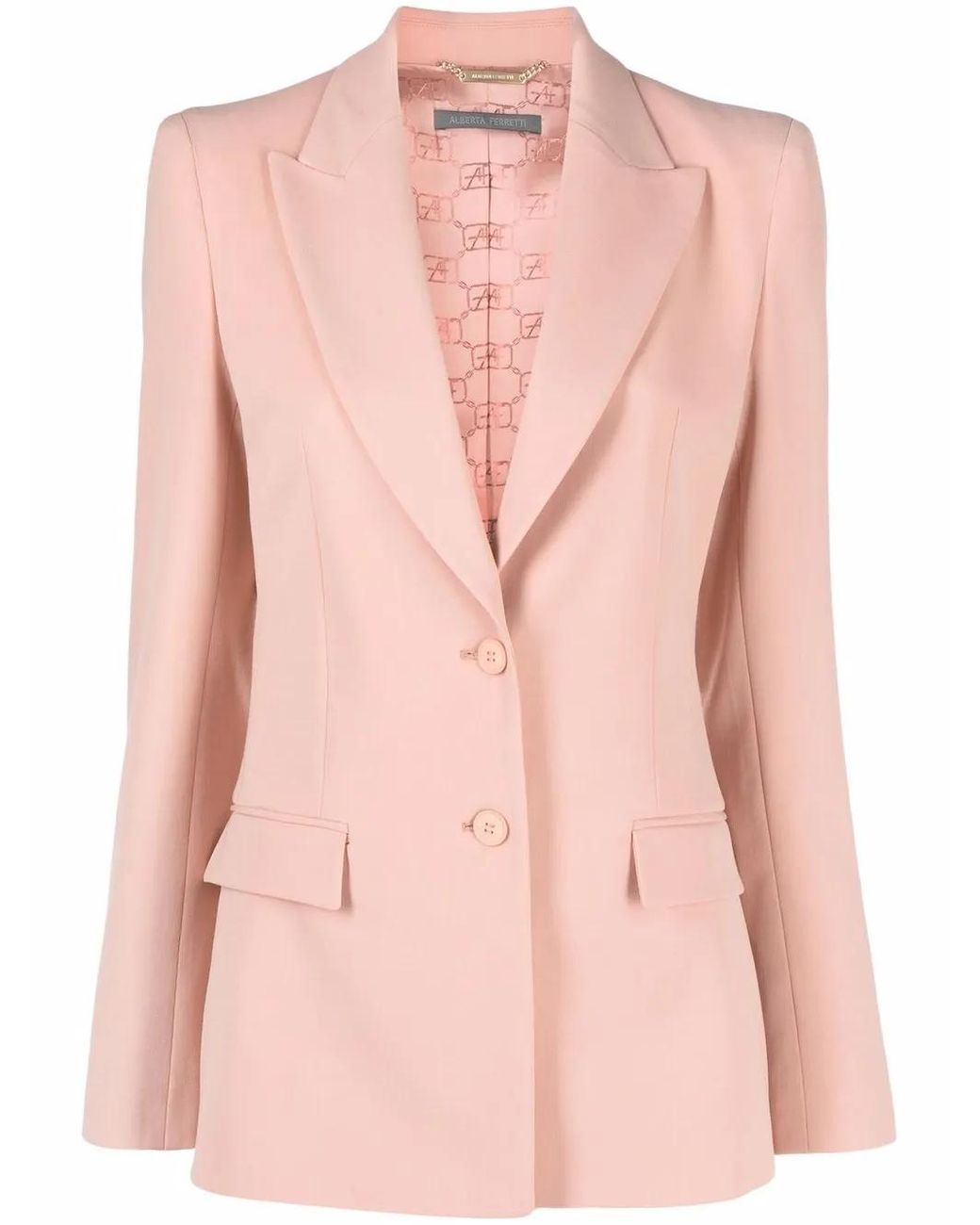 Alberta Ferretti Pink Single-Breasted Blazer
