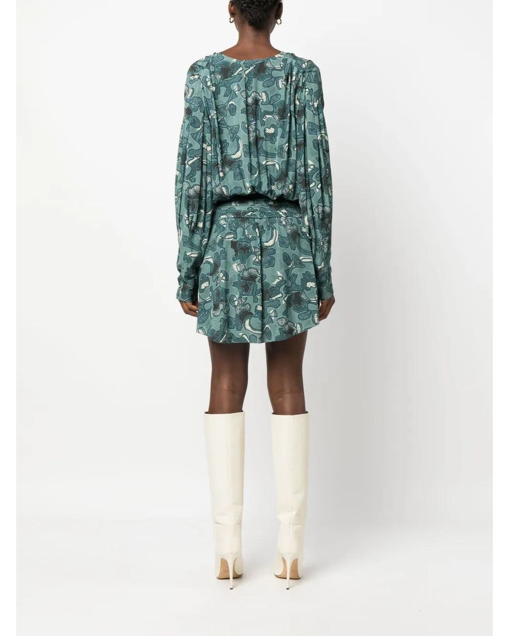 IRO Green Fontana Printed Short Dress