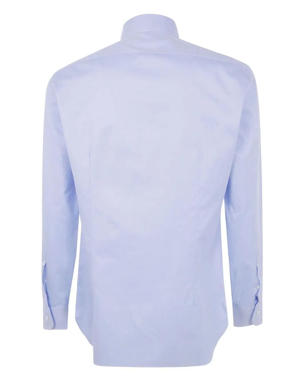 Barba Napoli Blue Button-Down Cotton Shirt for men