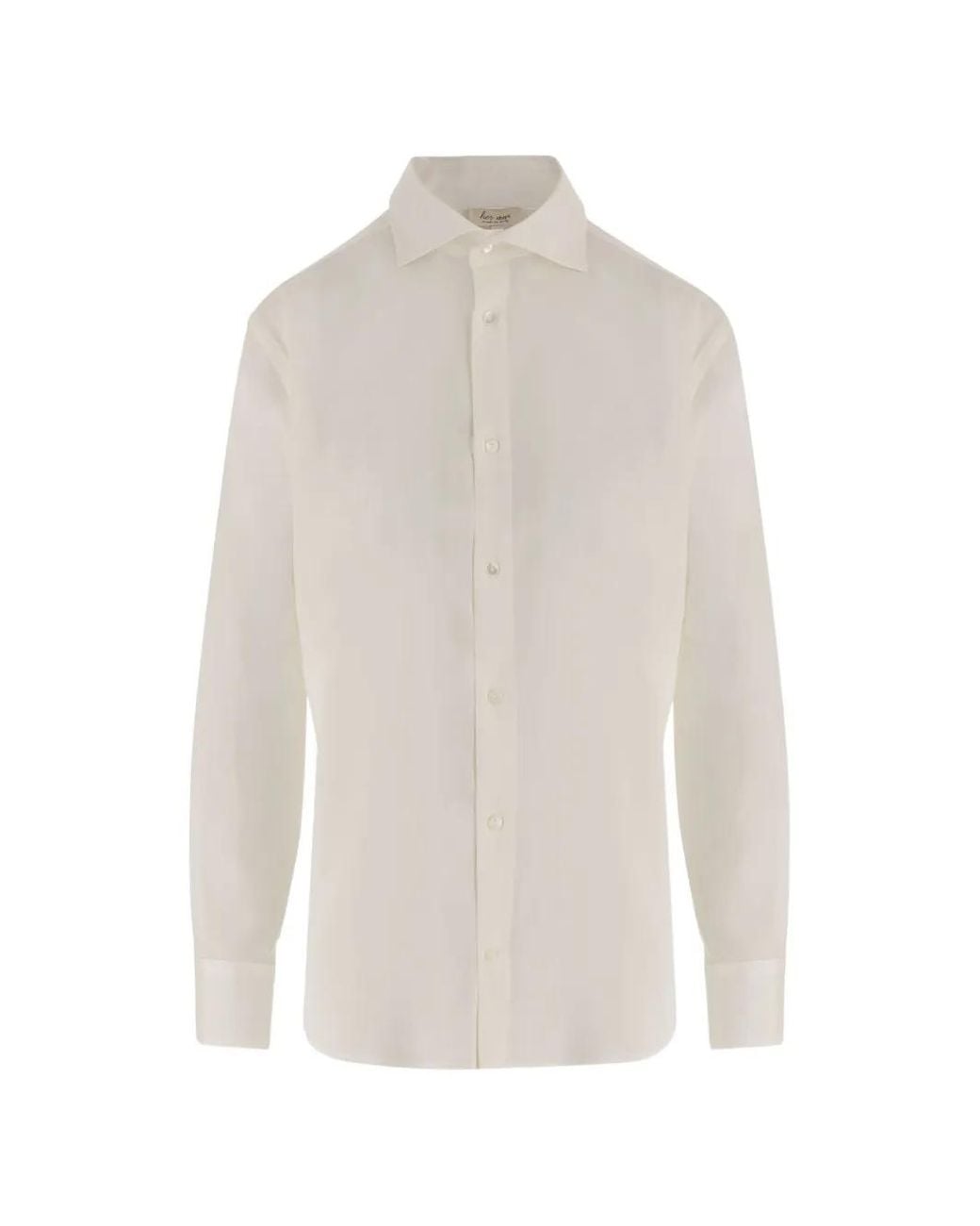 HER SHIRT HER DRESS White Long-Sleeve Button-Up Shirt