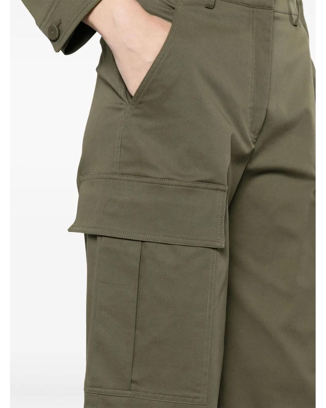 Moschino Green Wide-Leg Cargo Trousers