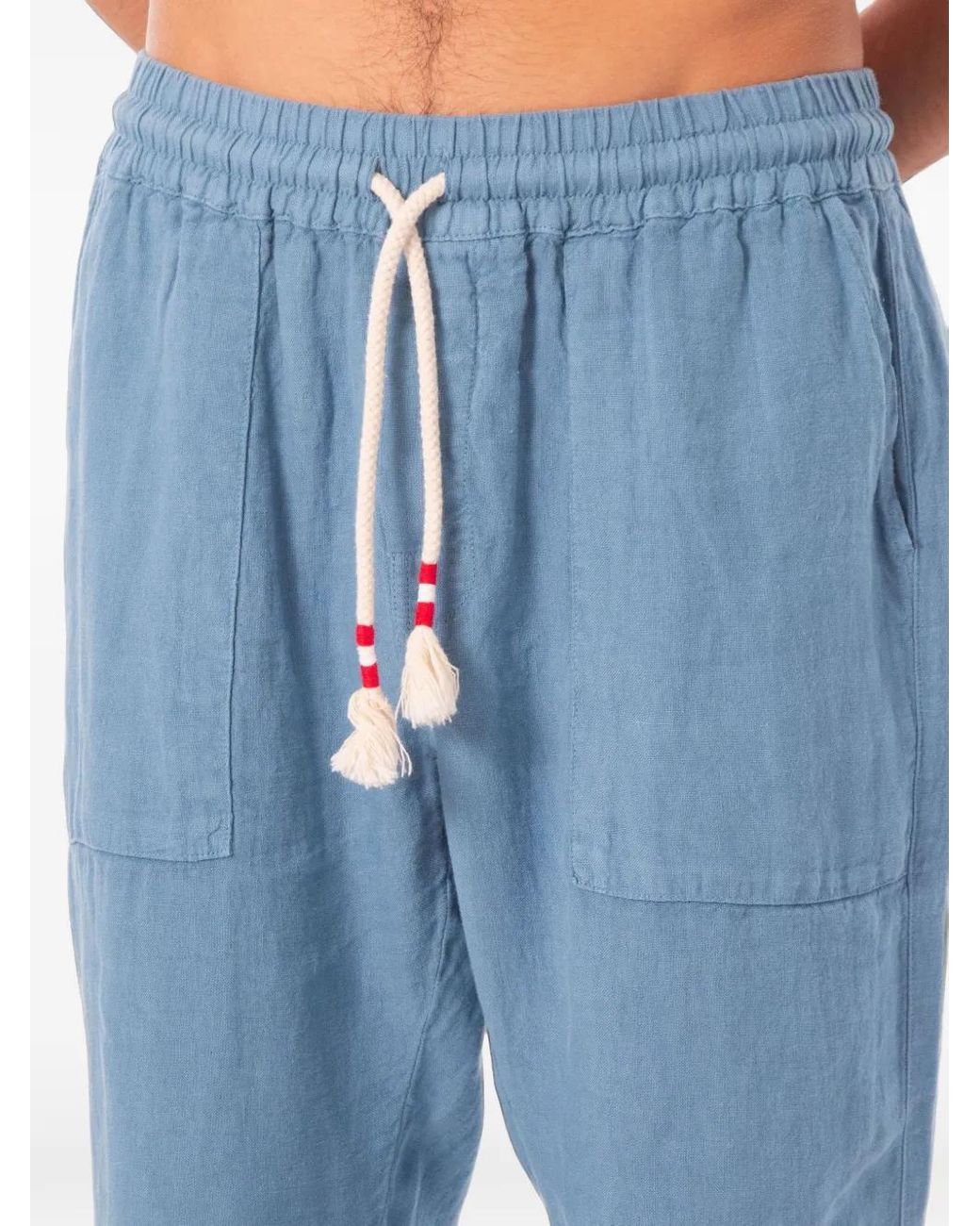 Mc2 Saint Barth Blue Pantalon Calais En Lin for men