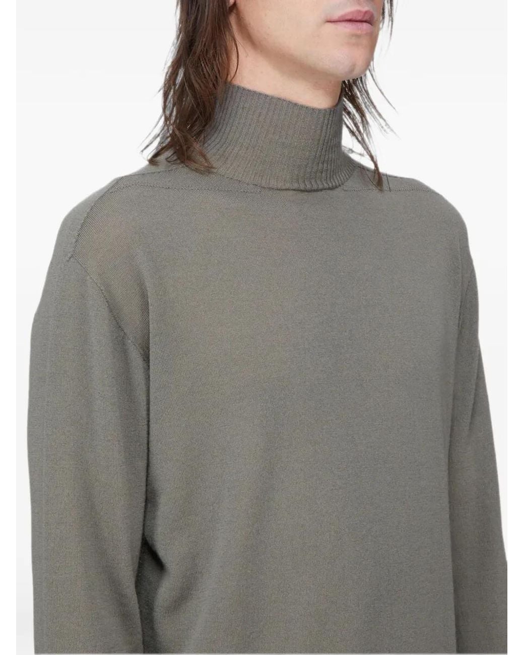 Rick Owens Gray Oversized Turtle Sweater for men
