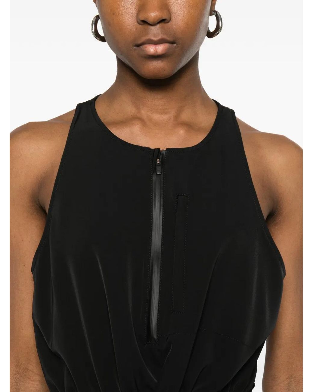 J.Lindeberg Black Merina Drape Zip Dress
