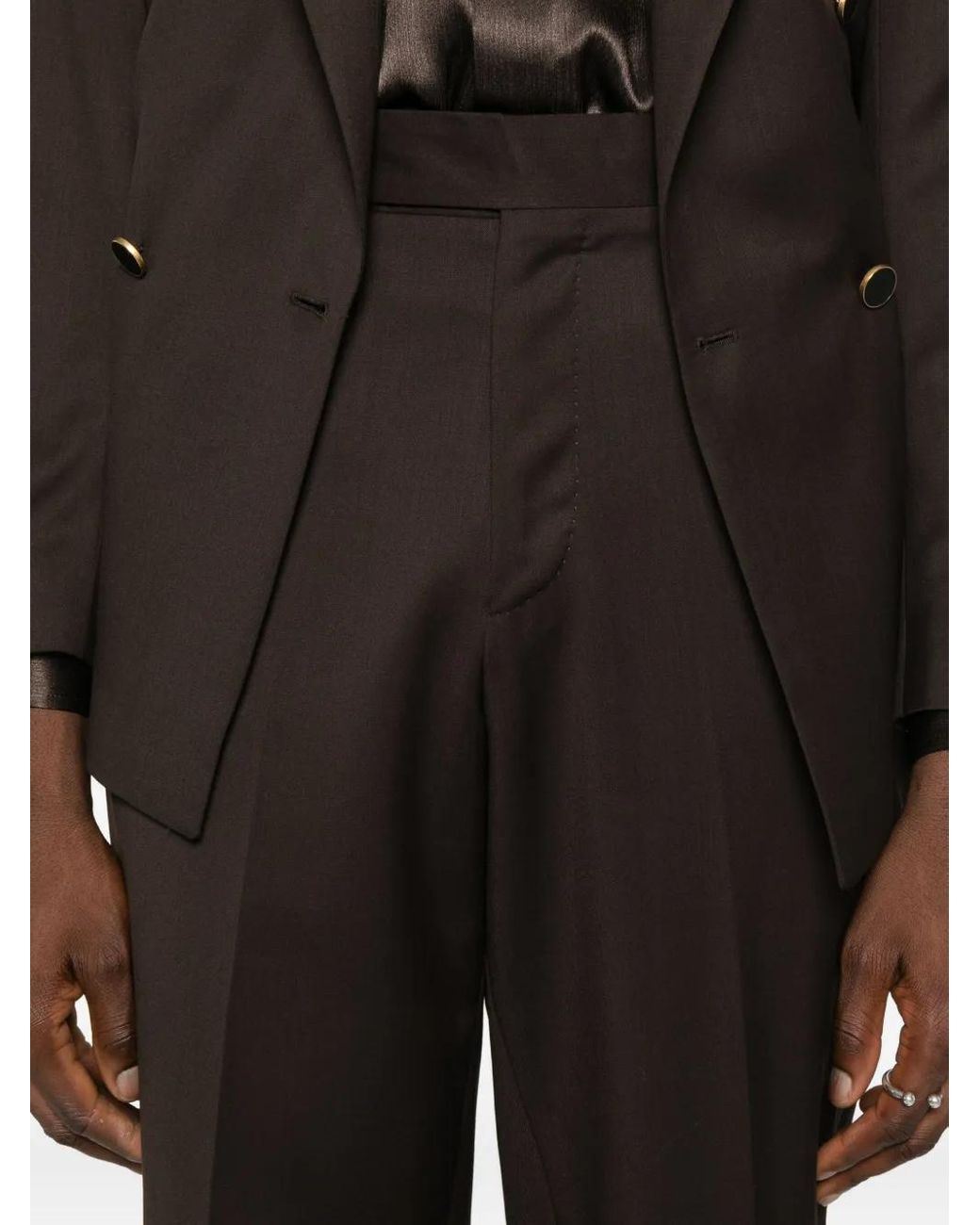Lardini Black Tapered Tailored Trousers for men