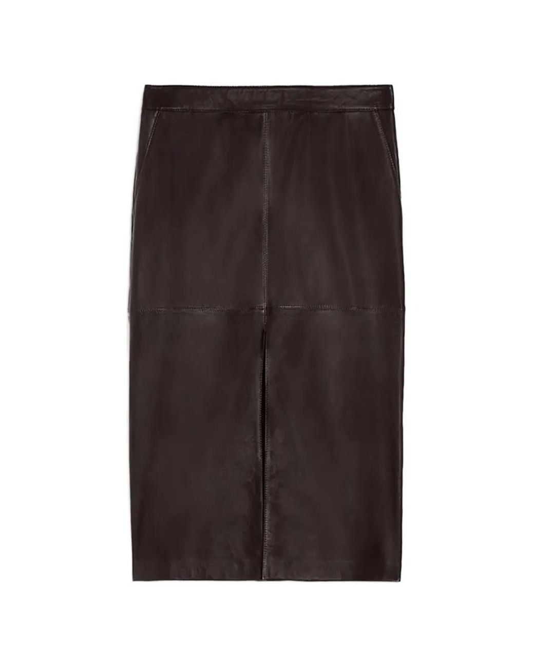 Vanessa Bruno Black Dayna Panelled Leather Midi Skirt