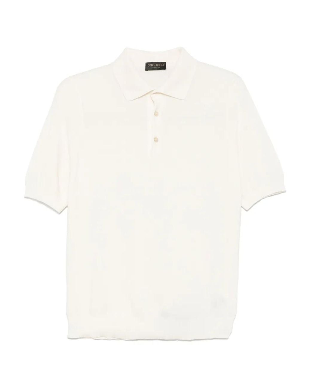 Dell'Oglio White Knitted Polo Shirt for men