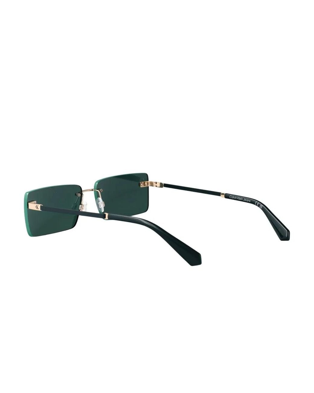 Calvin Klein Green Rectangle-Frame Sunglasses for men