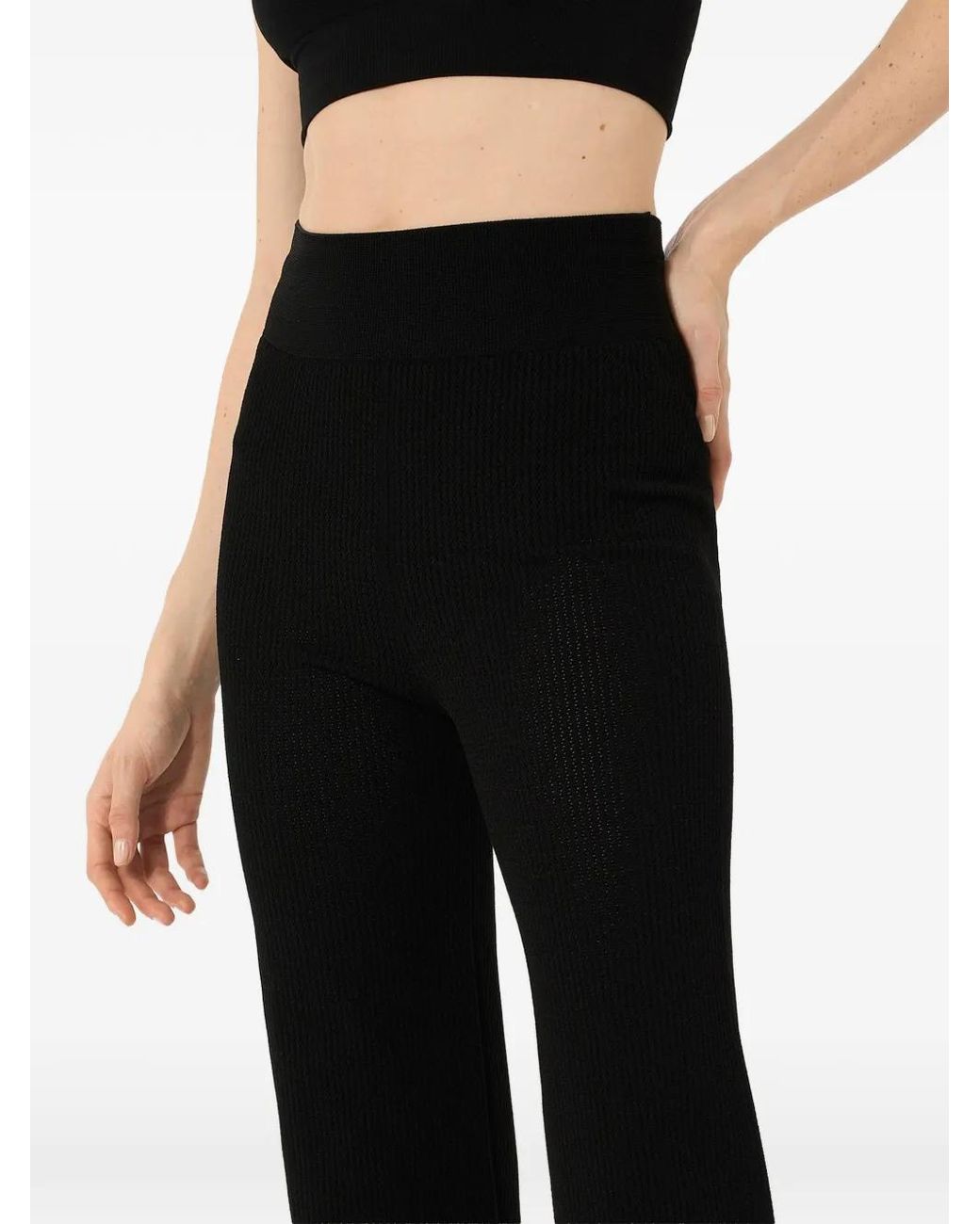 Wolford Black Seamless Micro-Mesh Trousers