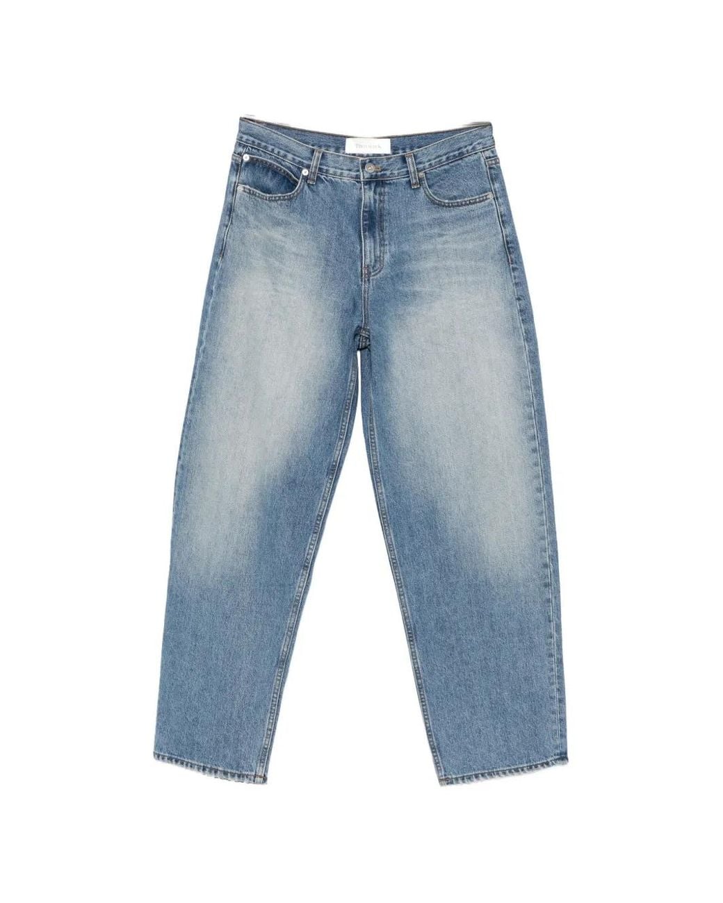 TONYWACK Blue Faded Straight-Leg Jeans for men