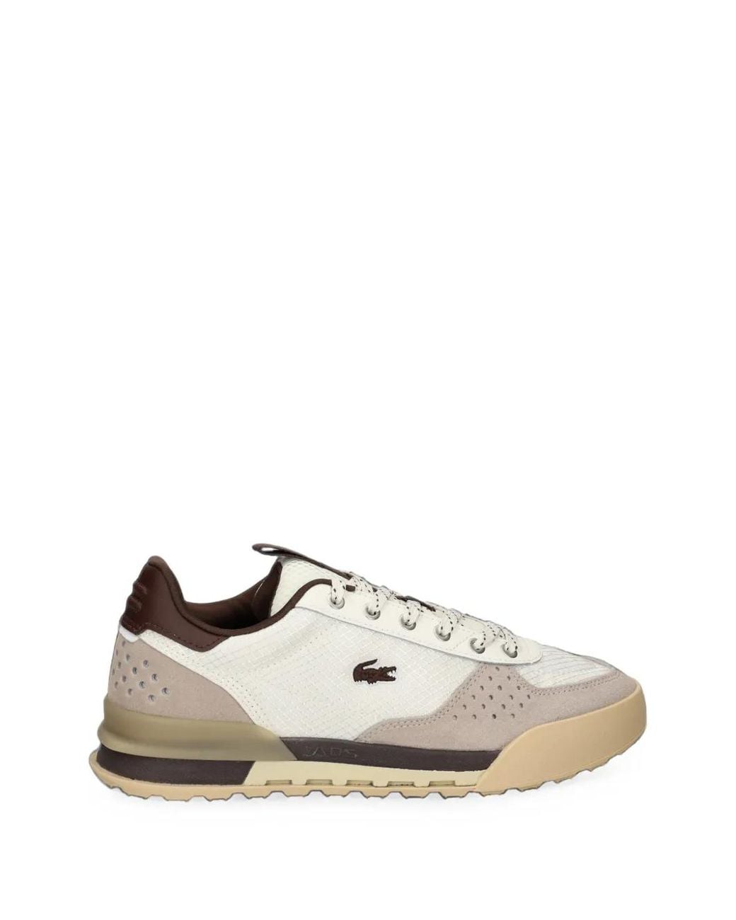 Lacoste White Baskets Slam Break À Empiècements