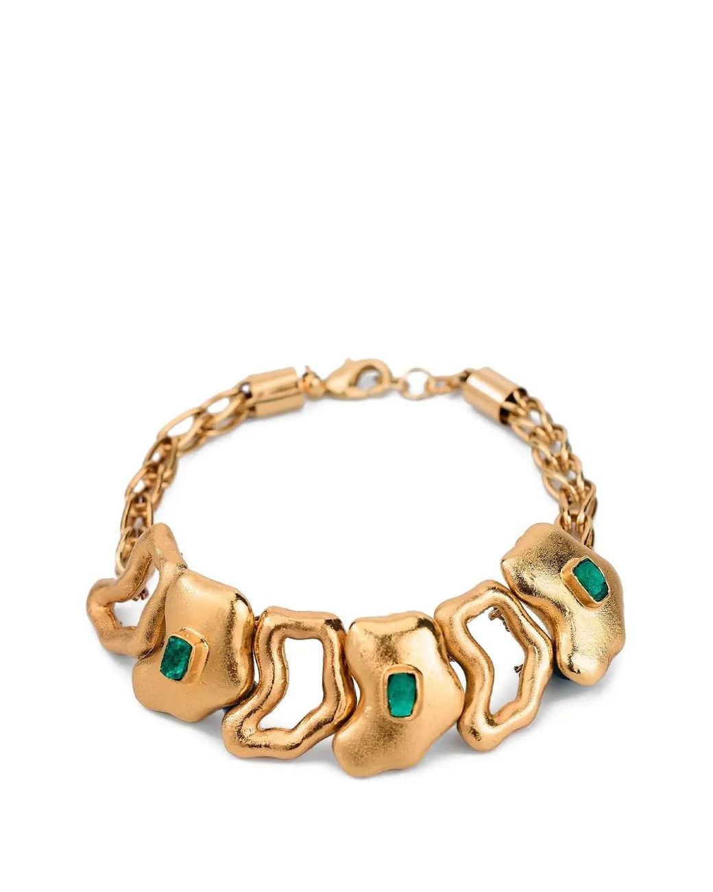 FENOMENA Metallic Ciclo Emerald-Embellished Bracelets