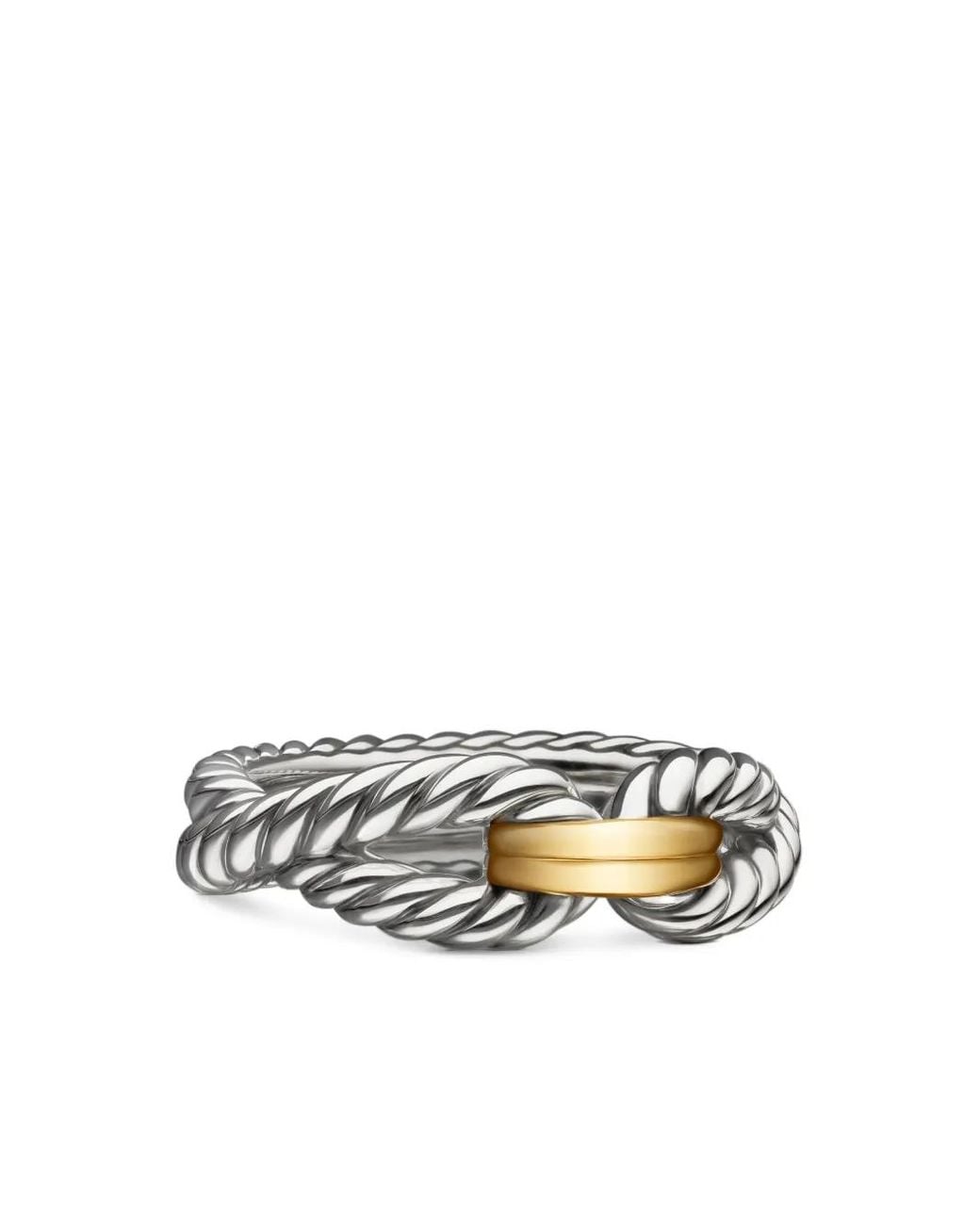 David Yurman Metallic 18Kt And Sterling Cable Loop Band Ring (7Mm)