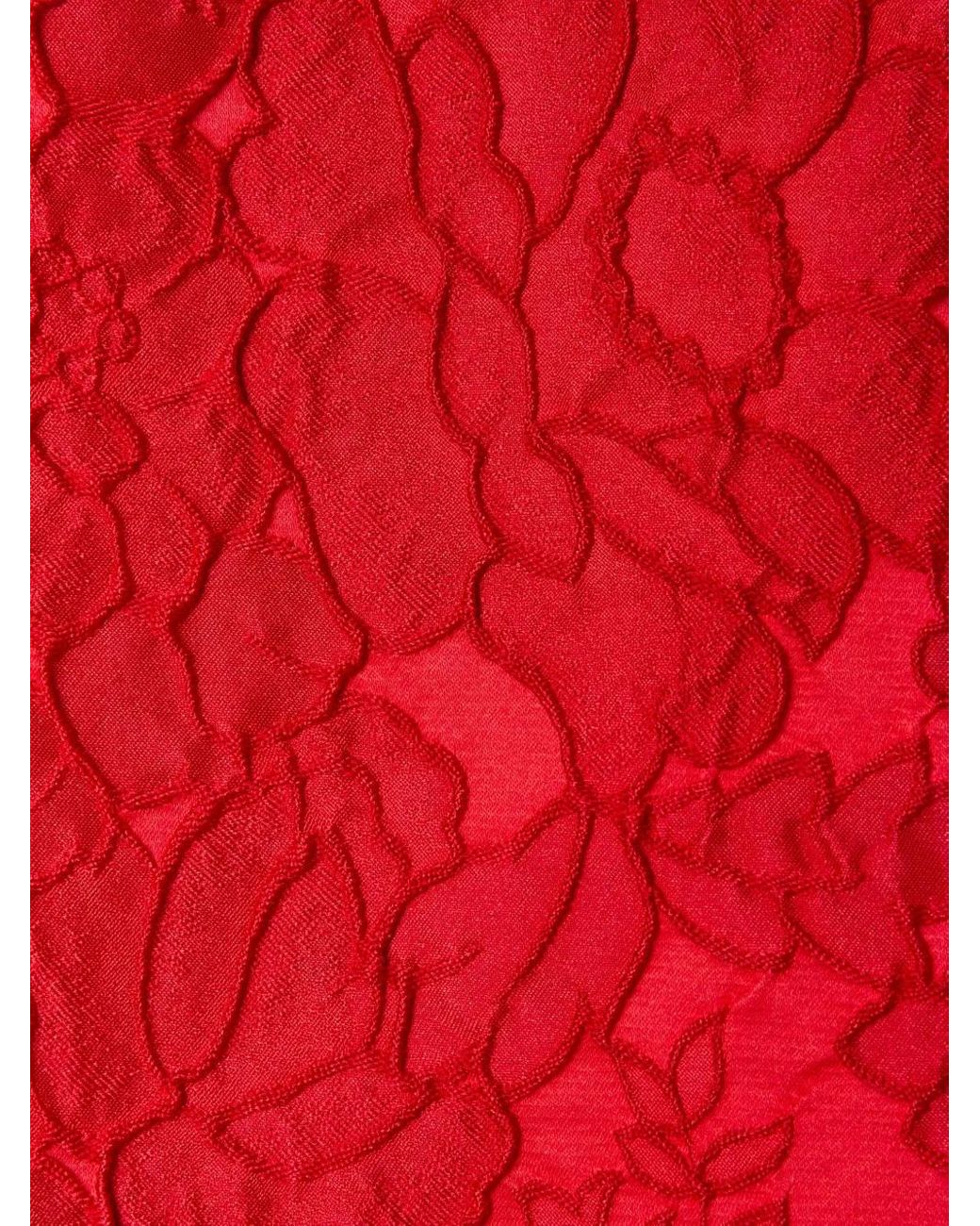 LaDoubleJ Red Floral-Pattern Skirt
