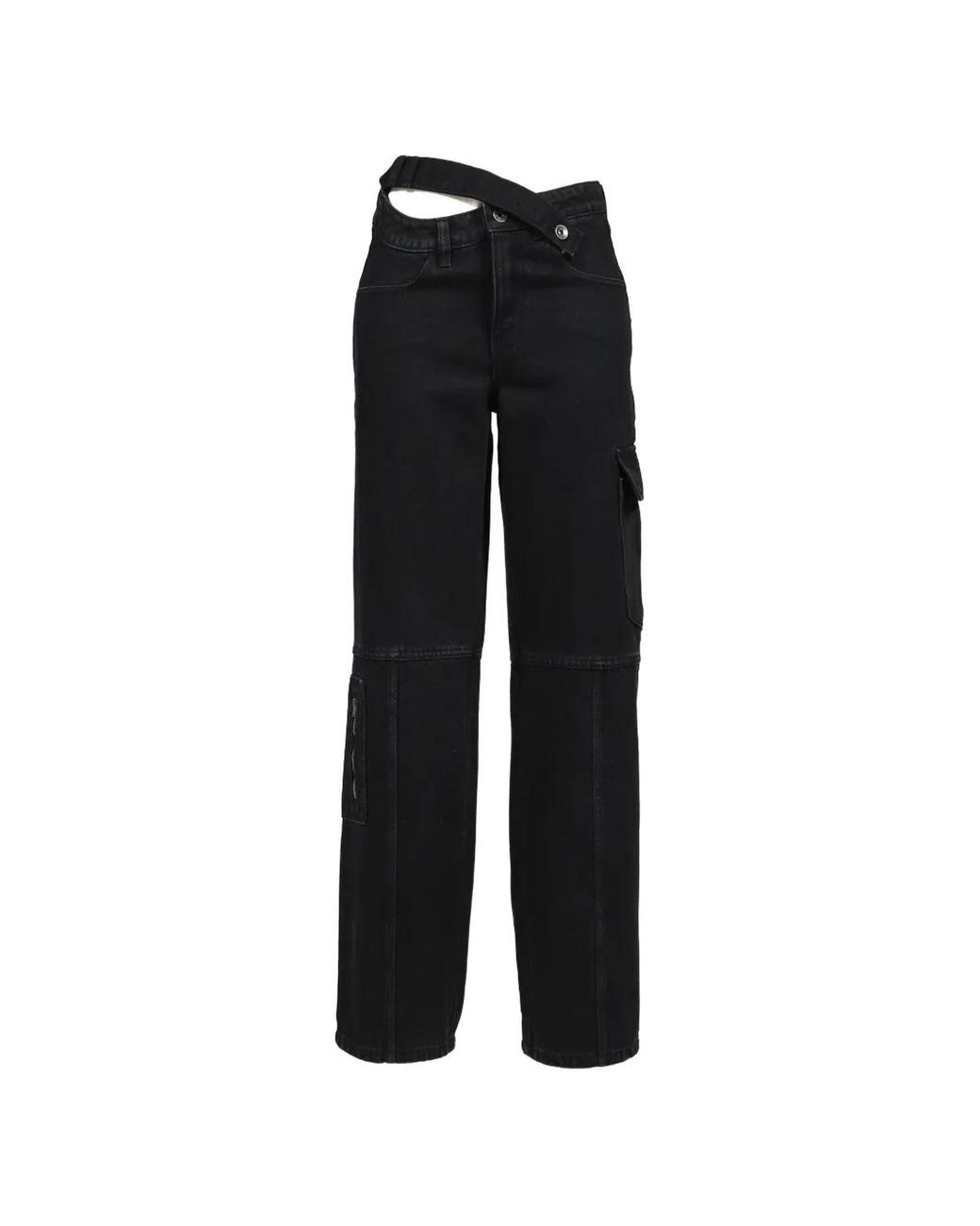 BOHEMSEO Black Cross-Waist Cargo Pants