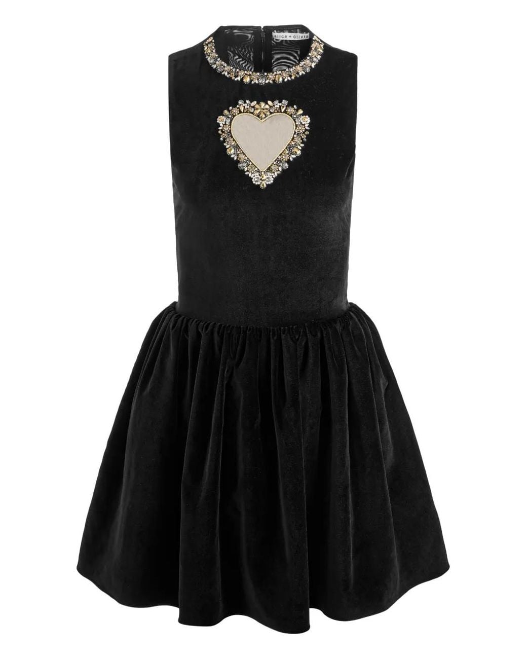 Alice + Olivia Black Ella Velvet Mini Dress