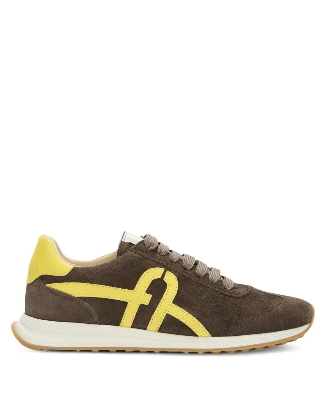 Furla Brown Retrò Logo-Detail Lace-Up Sneakers