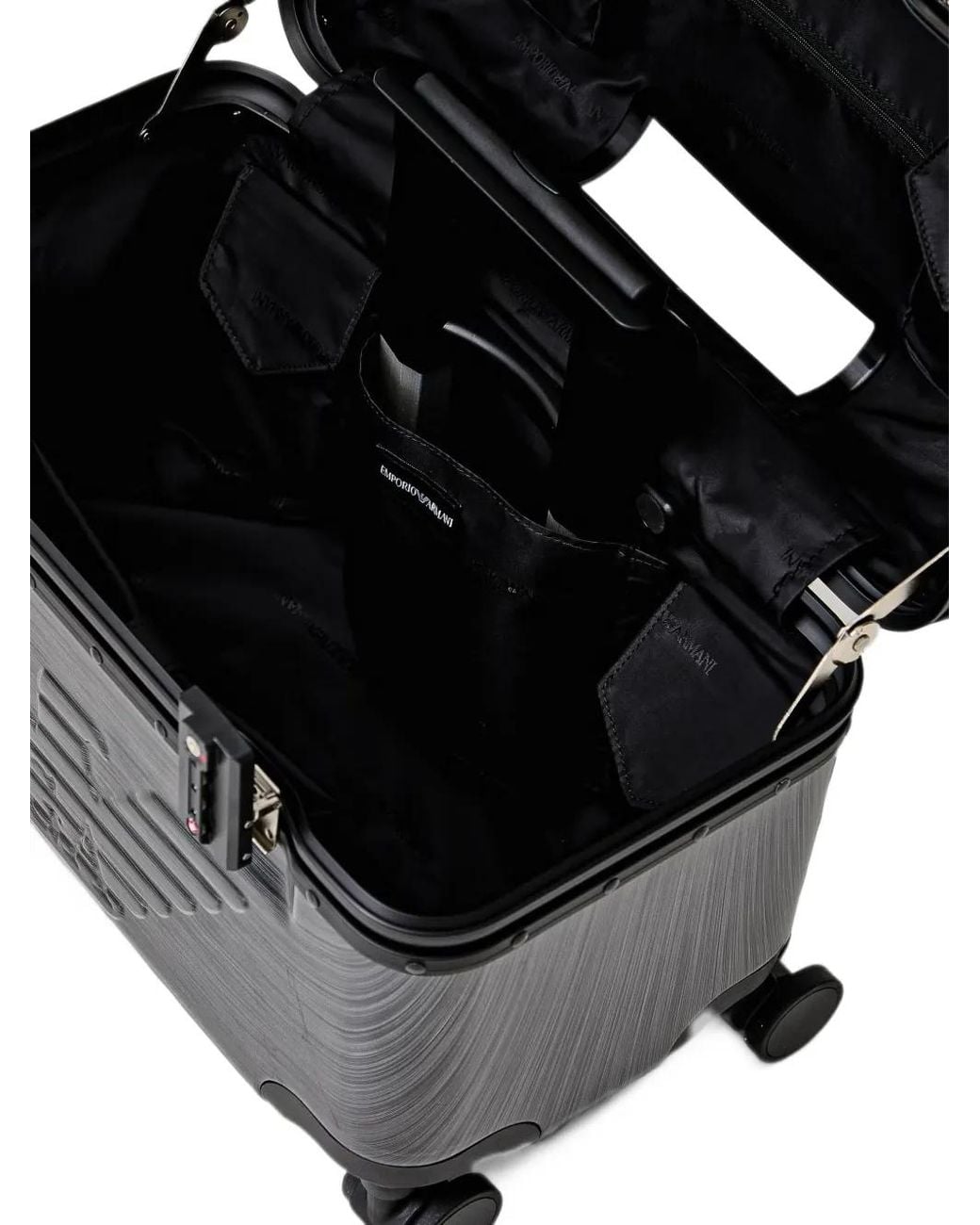 Emporio Armani Black Luggage Trolley With Handle And Wheels for men
