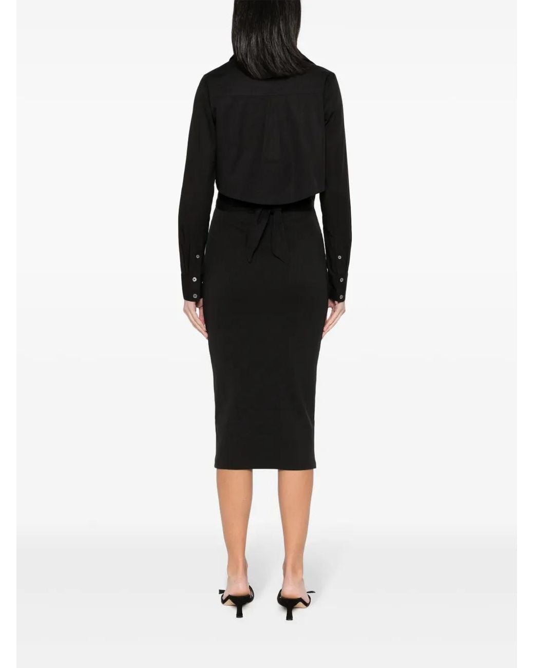 Veronica Beard Black Malone Layered Midi Dress