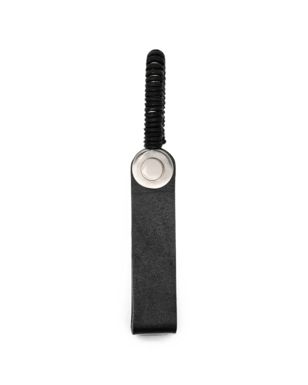 Hender Scheme White Logo-Debossed Leather Key Ring for men