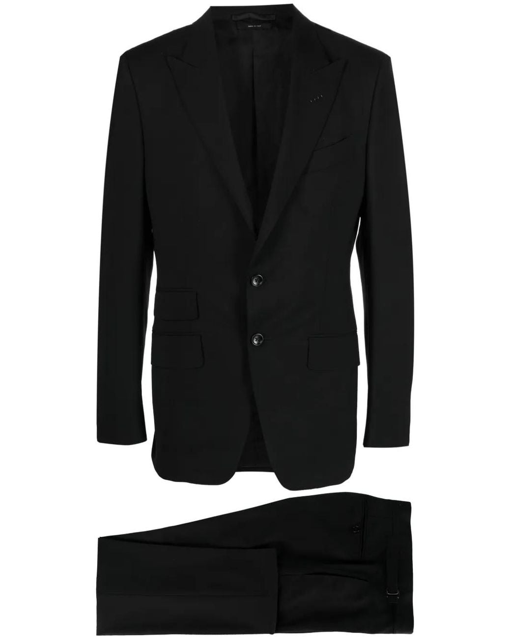 Tom Ford Black Single-Breasted Wool Suit for men
