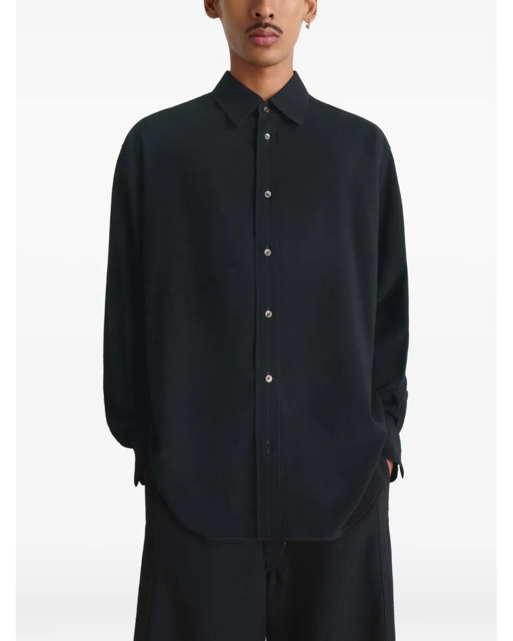 Lemaire Black Button-Down Shirt for men