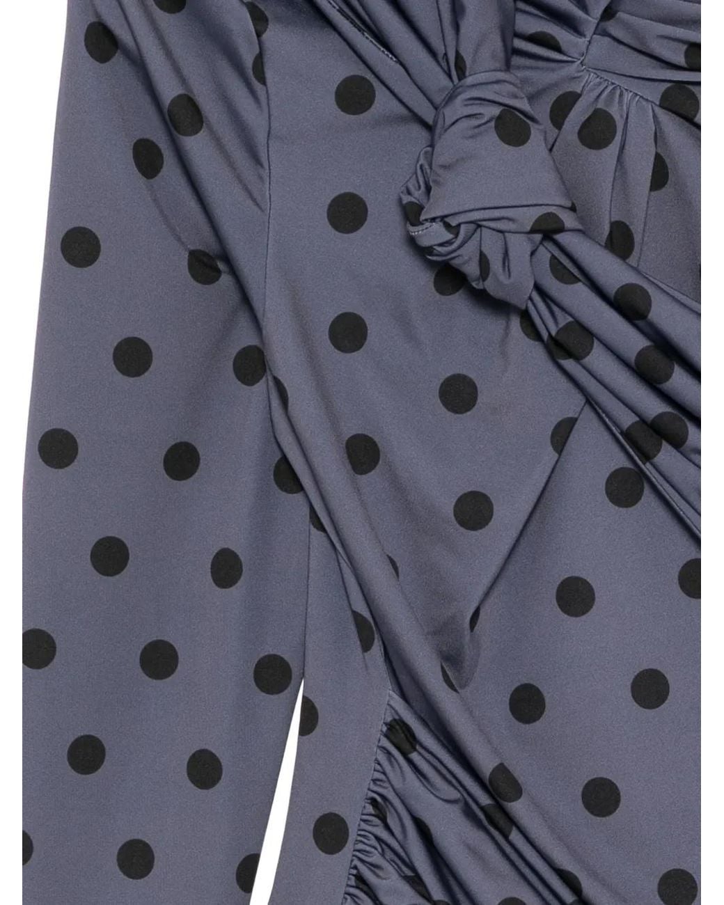 ROKH Blue Polka-Dot Knotted Top