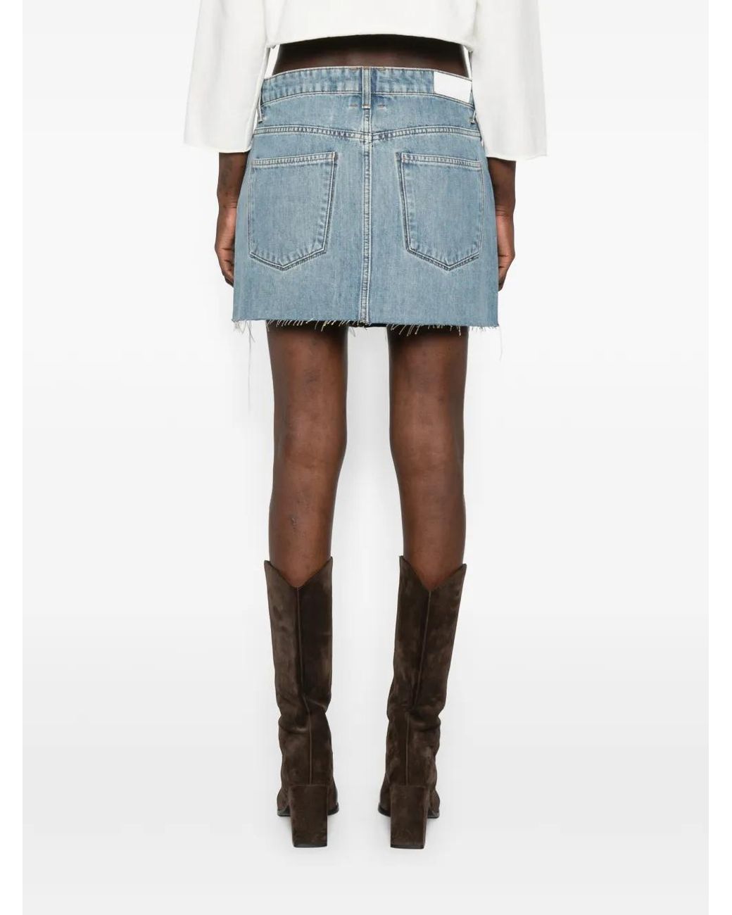 Re/done Blue The Rewind Denim Skirt