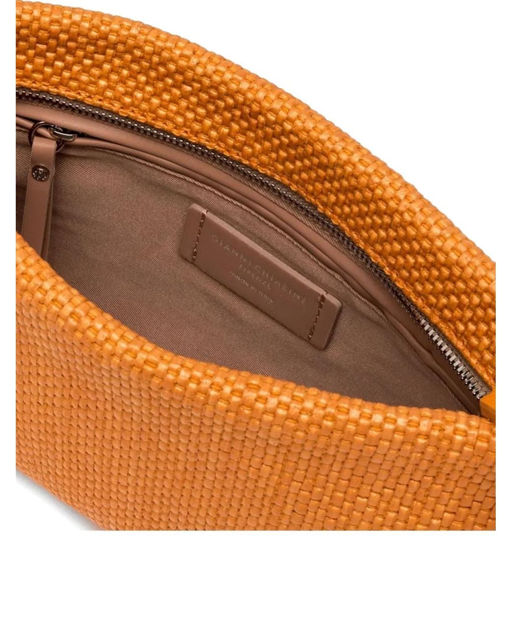 Gianni Chiarini Orange Brenda Chain Clutch Bag