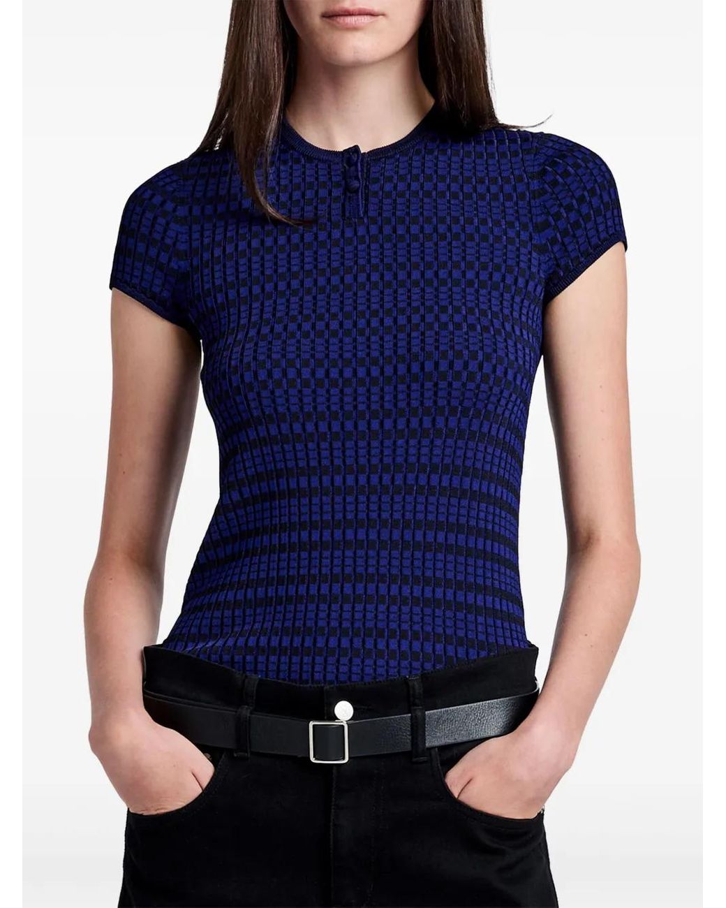 Proenza Schouler Blue Shelle Knitted Top