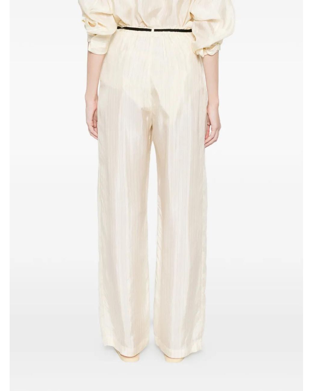 Barena White Pestrin Sbrissa Striped Tie-Waist Trousers
