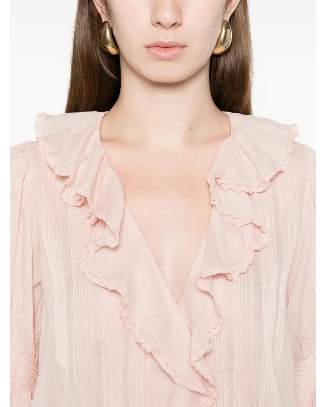 Doen Pink Henri Ruffled Top