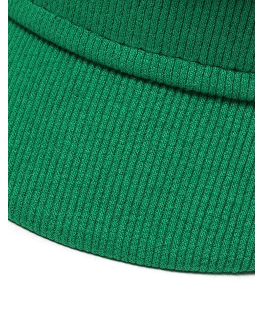 Ruslan Baginskiy Green Logo-Embroidered Ribbed Baker Boy Hat