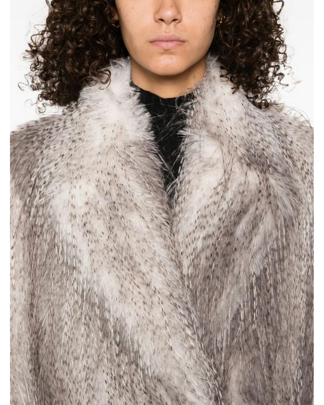 GIUSEPPE DI MORABITO Gray Faux-Fur Jacket